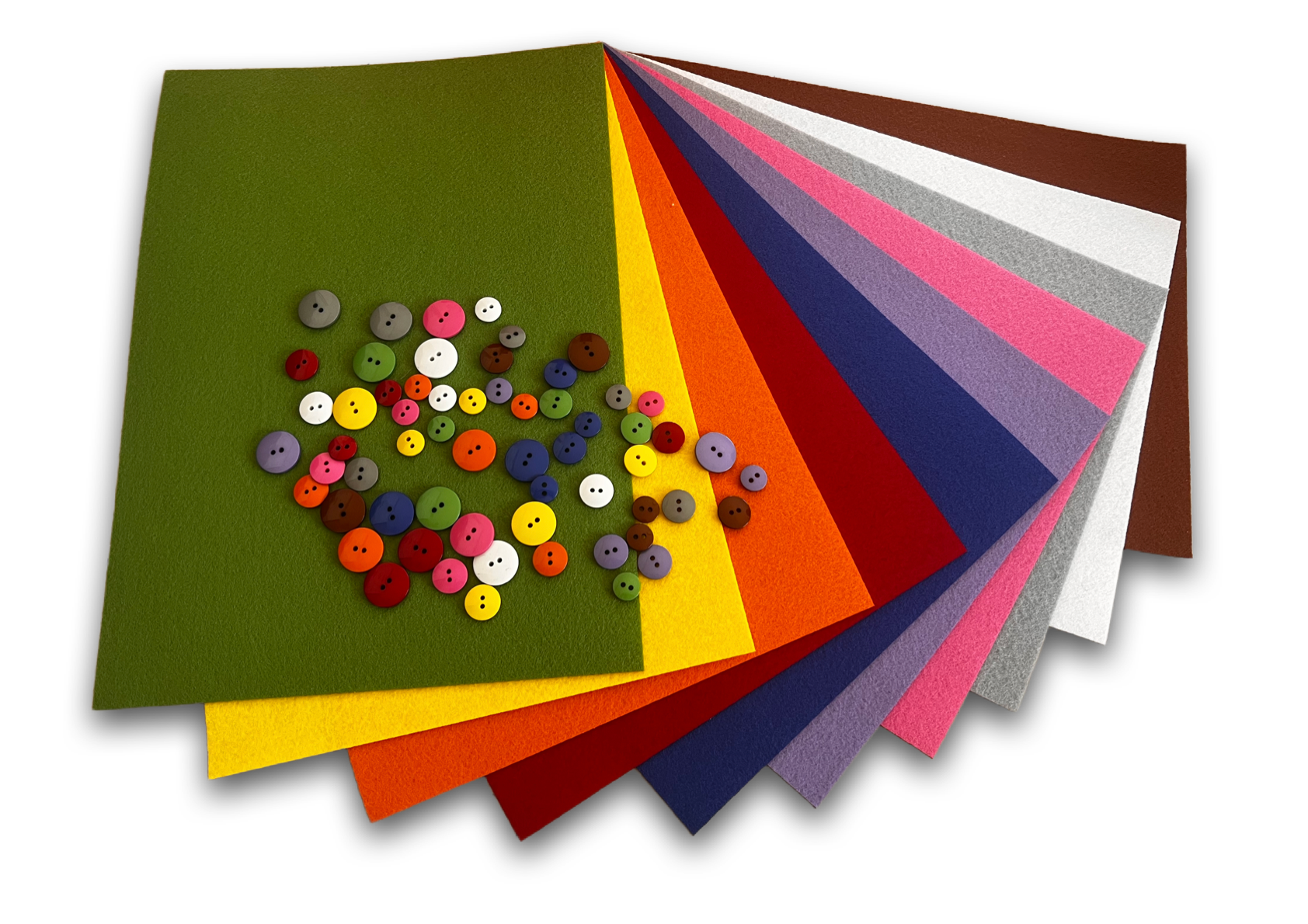 Felt & Buttons Set (10 colours) for Sliding Activities