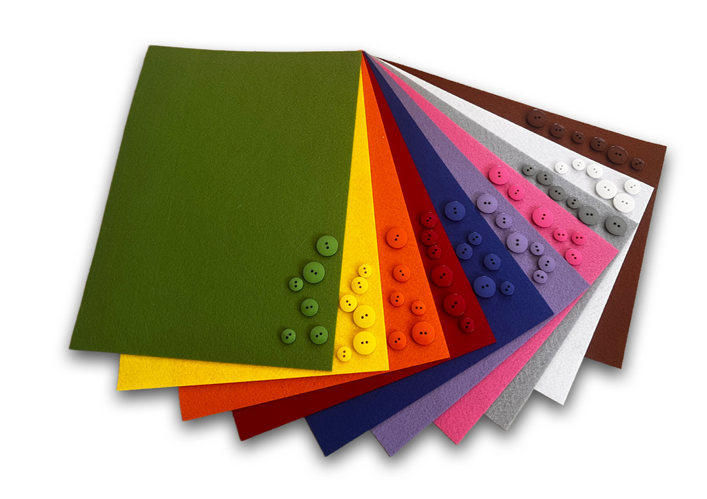 Felt & Buttons Set (10 colours) for Sliding Activities